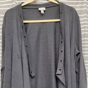 Open Front Cardigan with Grommets